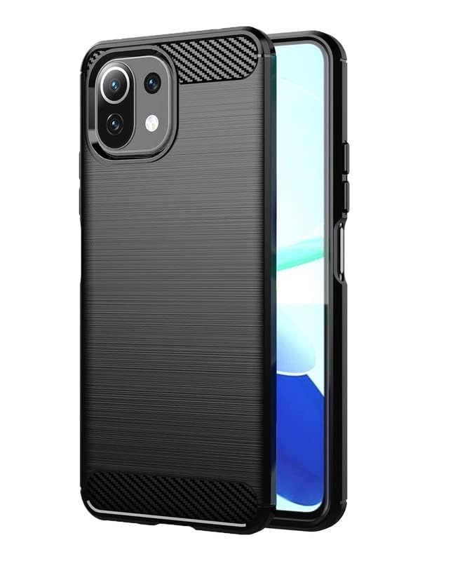 Image of Hybrid Carbon Fiber Back Case for Xiaomi 11 Lite NE 5G / Mi 11 Lite 5G (Black)