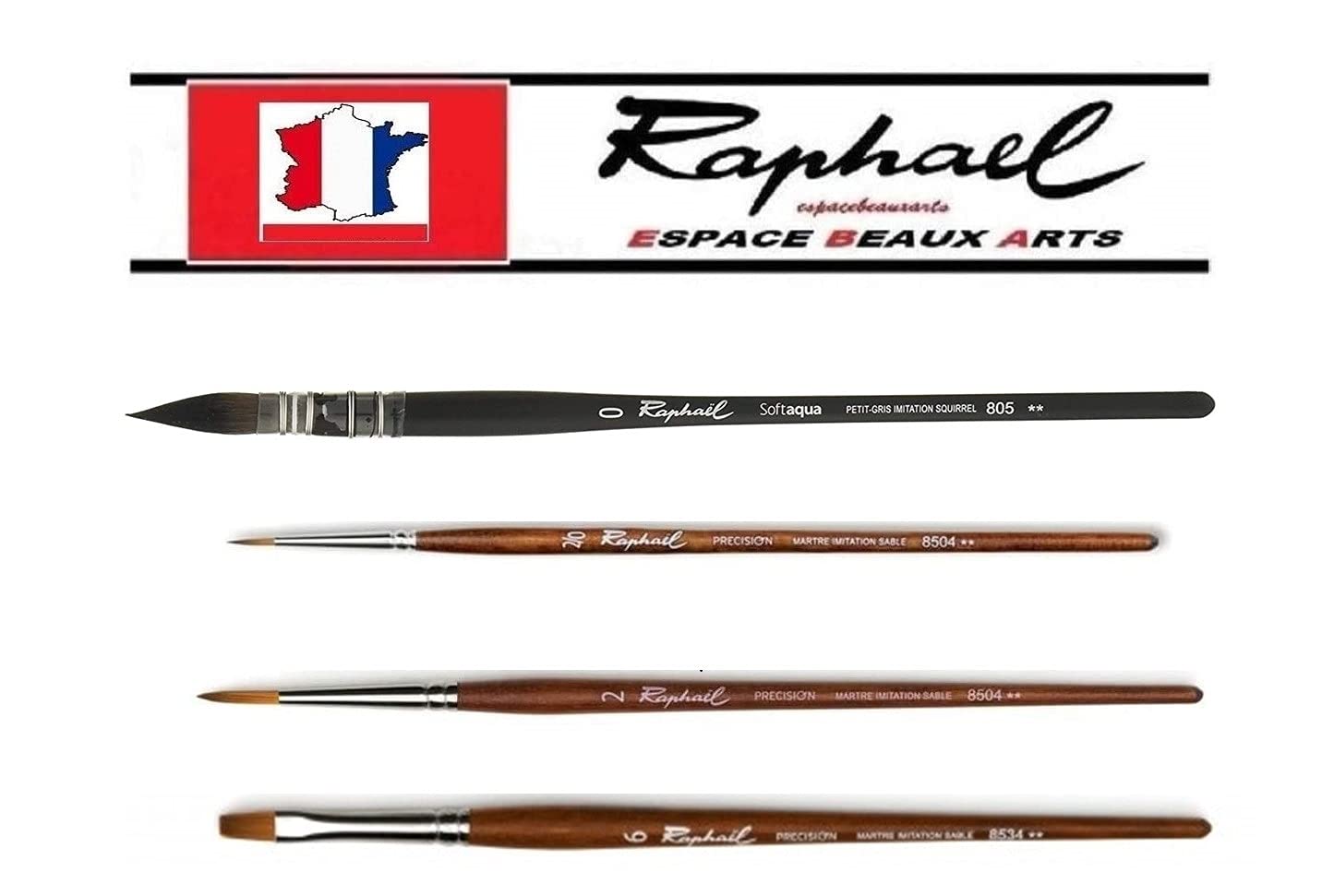 Pennello Raphael LAVIS SOFTAQUA.805 Vegans SERIES. No. 0/3. 2. Set 2PZ ( Raphael Francia