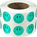 1/2" Inch Round Metallic Green Smiley Face Happy Stickers - Small Circle Adhesive Labels 1,000 Total