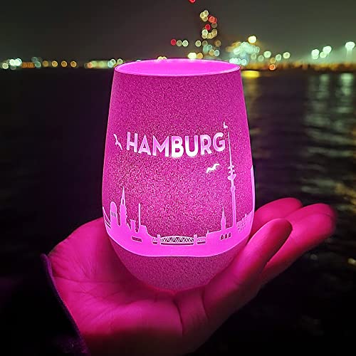 Goodtimes Windlicht Hamburg Skyline Weiß & Gold