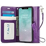 J&D Case Compatible for iPhone 12 Mini Case,Wrist Strap Wallet Case with Card Holder and RFID Blocking,Leather Cover and TPU Interior Case,Support Wireless Charging,Not for iPhone 12/12 Pro/12 Pro Max