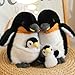Ruzucoda Plush Mum Penguin with Baby Stuffed Toys Prentend Play Animals Dolls Gifts for Kids 10Inches