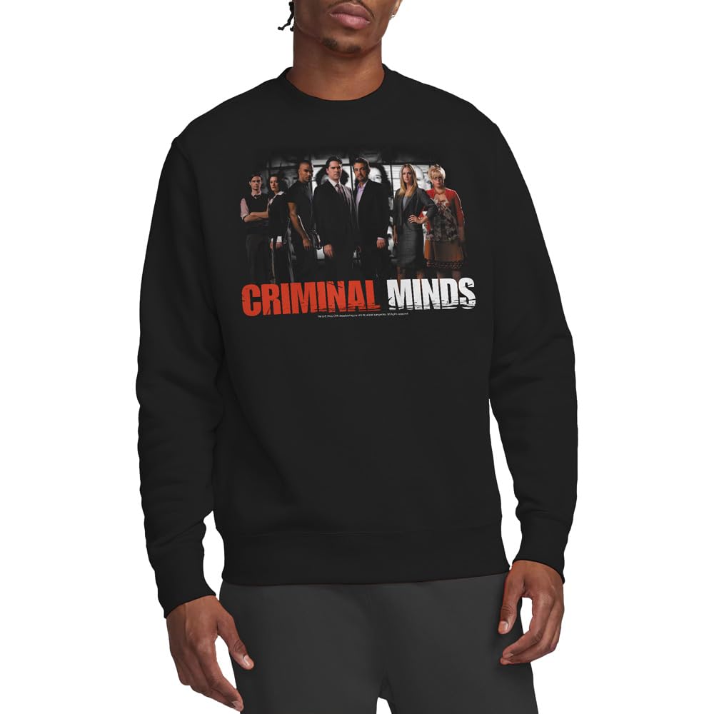 Criminal Minds The Brain Trust Crew Sweatshirt, Black, Small