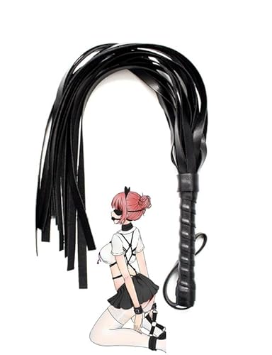 WreGmgg Cuoio Nero Cavallo Frusta, Gioco di Ruolo Frusta Accessori,