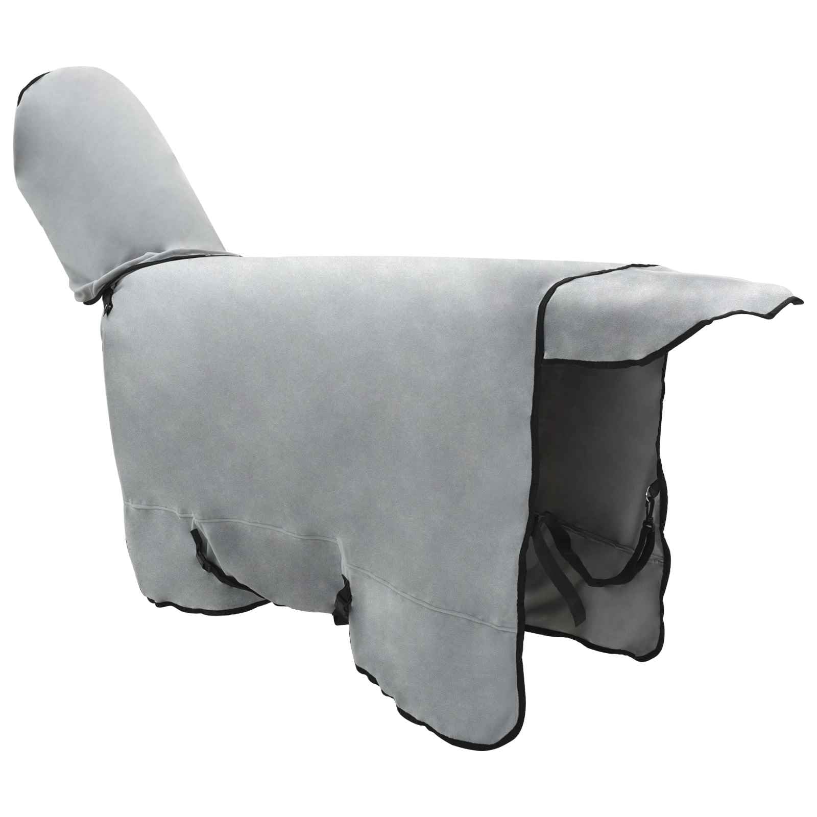 Manta para caballos, 155 cm, poliéster, transpirable y ligera, para entrenamiento, establo y transporte, color gris claro