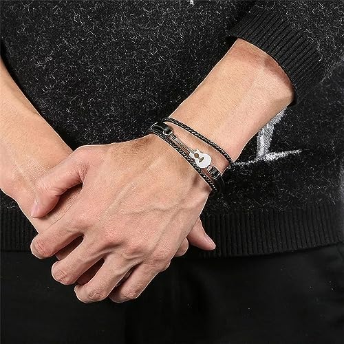 Image of Contemporary Casual Braided Leather Bracelet For Men /Boy's