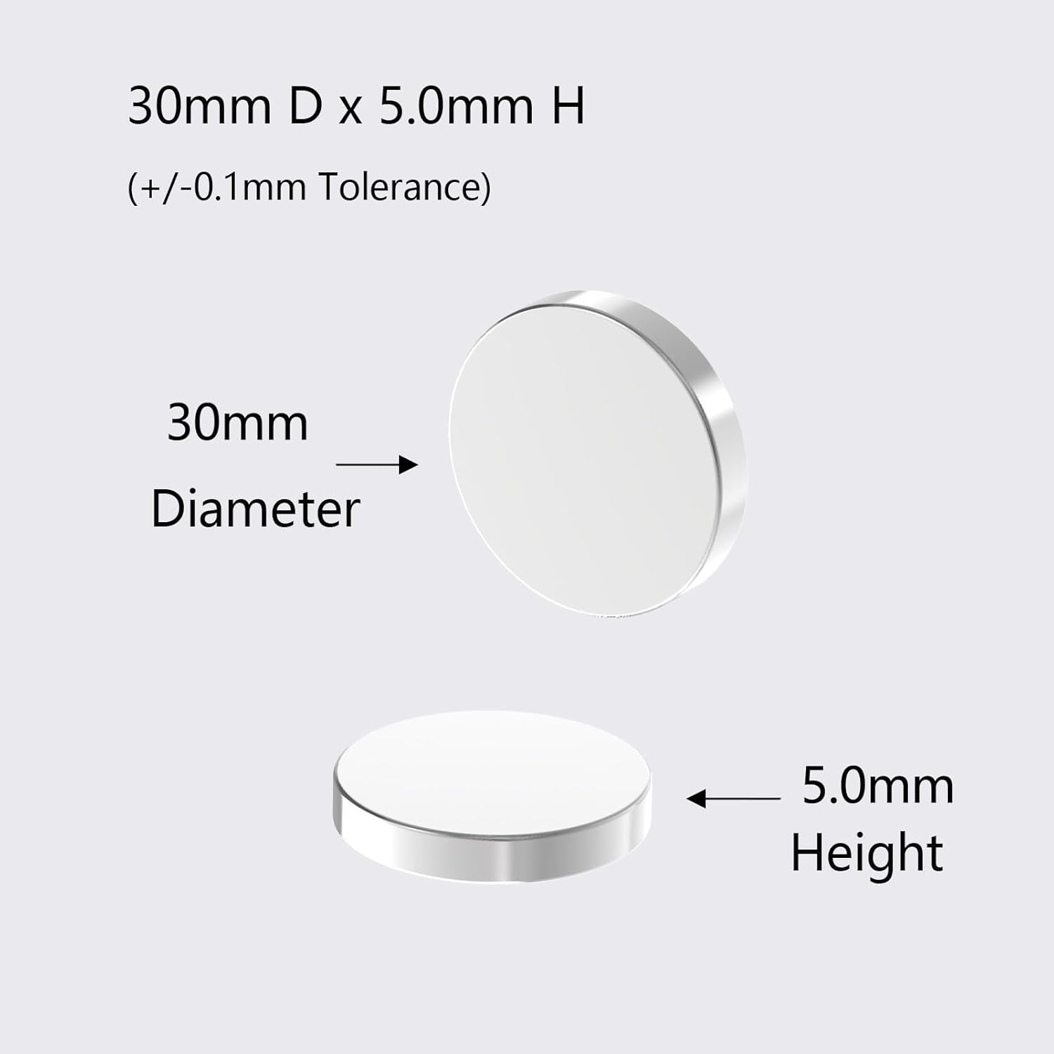 Powerful Rare Earth Magnets, 30mm Dia x 5mm Thick - 8 Pack, Super Strong Mighty Neodymium Round Magnet for Fridge,DIY,Building,Scientific,Craft, and Office Strong Magnets