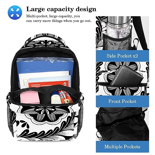 Sac à dos à fleurs double compartiment et trousse assortie zippée - 3