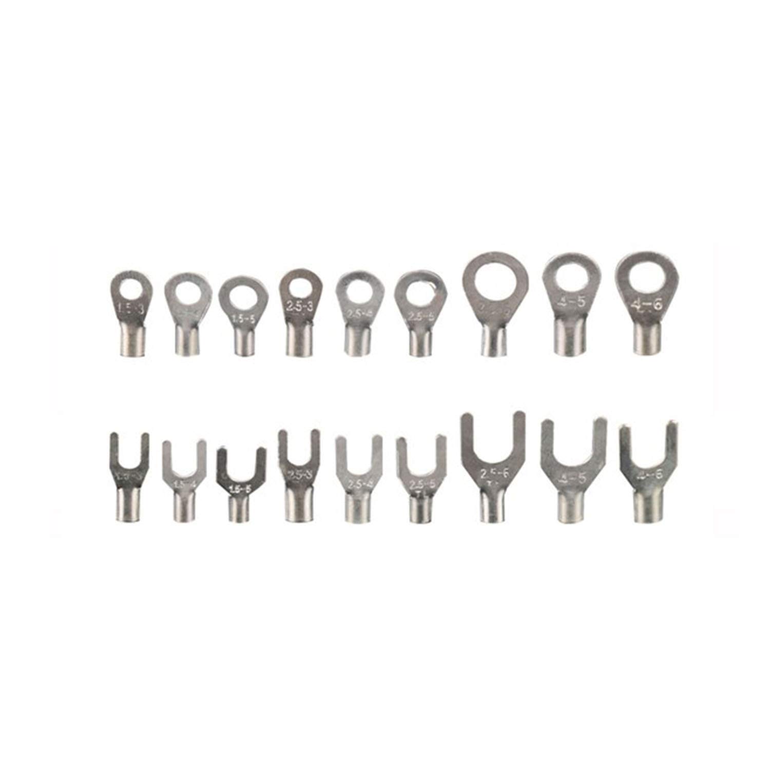 Freddo terminali nudi Kit Non isolato Anello forcella di tipo U Terminali assortimento Wire cavo connettore Crimp Spade Kit barra di messa a terra terminale