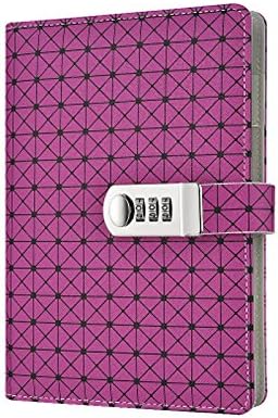 Diary Journal Notebook, Secret Lined Password Diary Sketchbook Planner Organizer with Combination Lock for Travel Gifts, TPN094 (Purple)