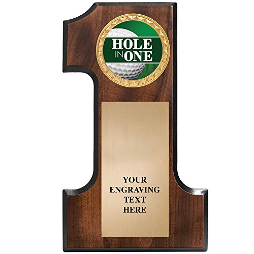 Crown Awards Hole in One Plaque - 7x12 Golf Plaque with Engraved Plate