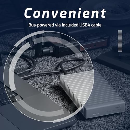 Image of OWC 2TB Express 1M2 80Gb /s Portable NVMe SSD USB4 (Thunderbolt Compatible /USB-C) Ultra Fast External SSD Drive with Aluminum Heat Sink Enclosure