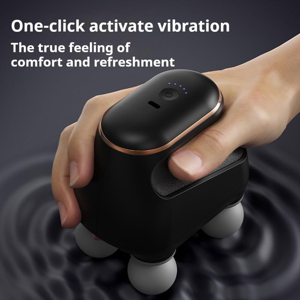 Chevaroo Masseur à 4 têtes, massage chevaroo, percussion des tissus profonds avec 12 niveaux réglables et têtes interchangeables, portable rechargeable par USB pour cavaliers et chevaux (noir)