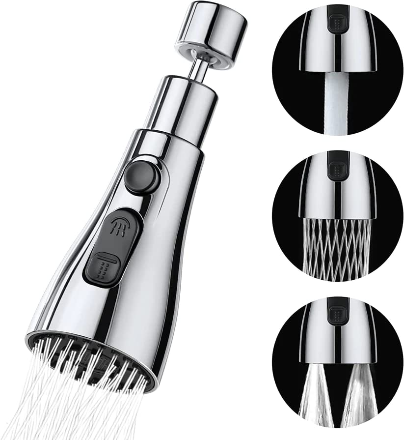 B Backline Kitchen Faucet Head ABS Dual Flow Aerator Kitchen Sink Faucet Shower 3 Modes Water Faucet Sprayer, and 360° Rotatable Swivel Head (Chrome Finish) (B0CJRPJBQS) Amazon Price History, Amazon Price Tracker