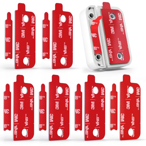 Adhésifs de Remplacement pour Capteurs de Contact Ring Alarm (2e Génération) 6 Bandes Adhésives Double Face 3M VHB + 6 Patches Aimantés Autocollants Pré-découpés, Fixation du Système de Sécurité Ring