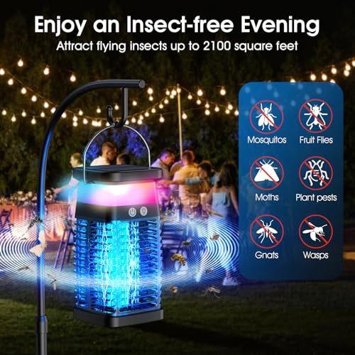 image for wulyno Bug Zapper Outdoor Indoor Mosquito Zapper Solar Fly Zapper Rech