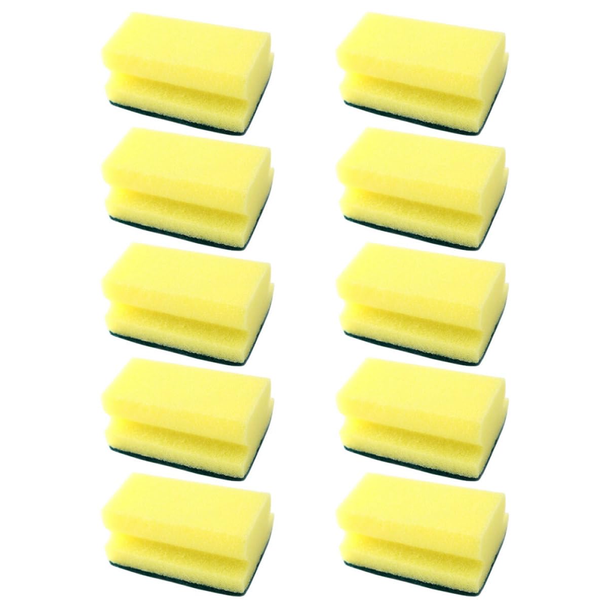 OSOLADY Dish Cleaning Sponge Pads 10pcs White Scrub Sponge Pads Non-Skid Backing Dish Scrubbers