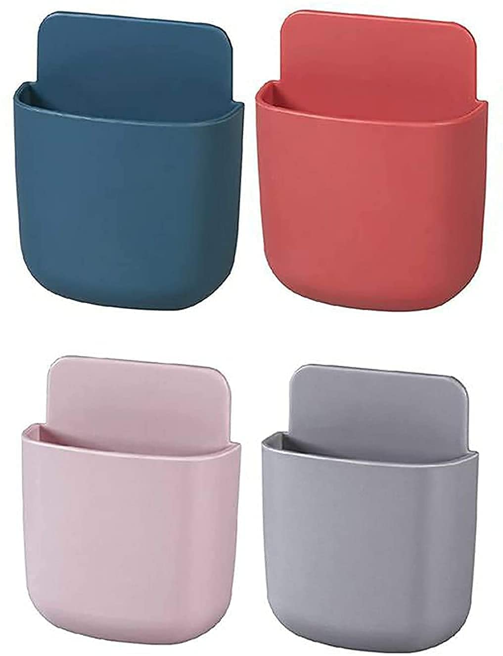 KP MARTK P Multipurpose Mobile Holder for Home Wall Charging, Wall Mount Phone Holder, Wall Mounted Storage Organizer Mobile Home and Office (PACK OF 4) Multicolour