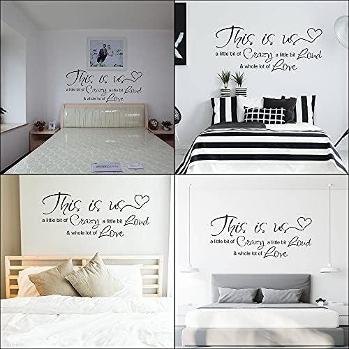 This is Us Crazy Loud Love Vinyl Love Quote Wall Decal Quote Sticker Inspirational Family Wall Decal Art Lettering Saying Wall Decal Art for Bedroom Living Room Office