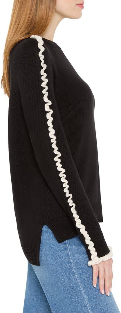 NIC+Zoe Womens Ruffled Down Sweater - Image 3