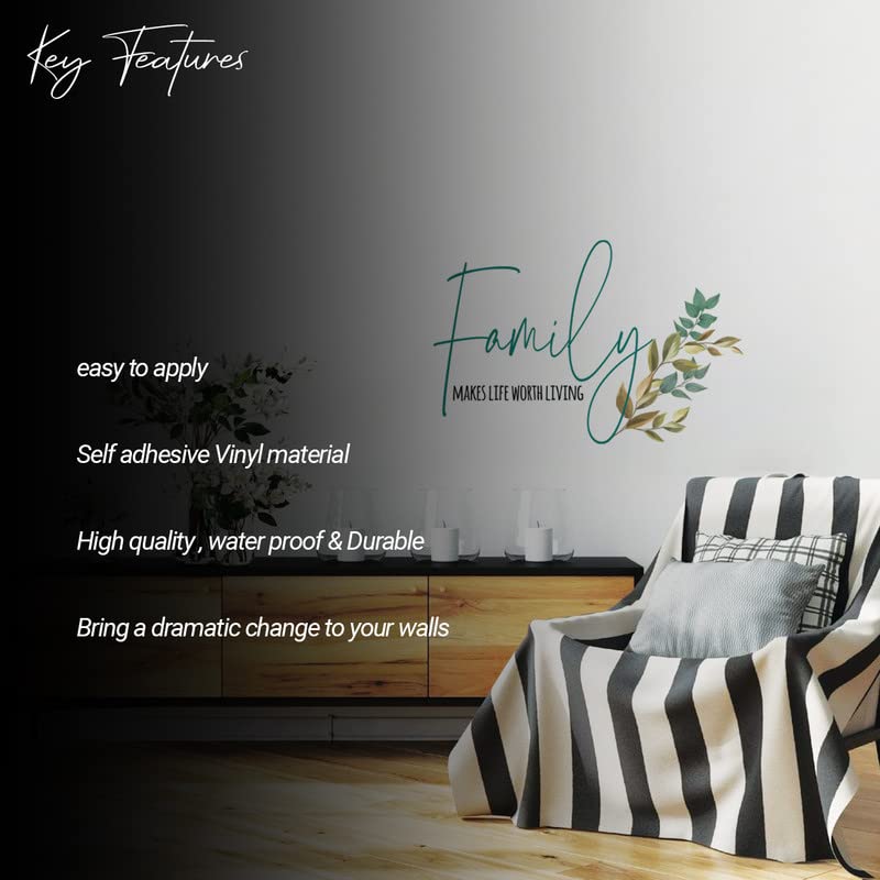 Image of Kotart - Leaf and Quotes Printed Vinyl Wall Decals /Stickers for Living Room Bedroom Home Wall Decor