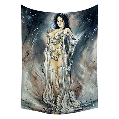 Image of ArtzFolio The Girl Vampire Canvas Fabric Painting Tapestry | Wall Art Hanging 24.2 x 34.2 inch (61 x 87 cms)