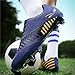 Men's Fashion Low Top Cleats Spike Soccer Football Shoes Non-Slip Outdoor Firmly Ground Turf Sports FG Athletic Baseball Lacrosse Rugby Combat Boots (Blue,8)