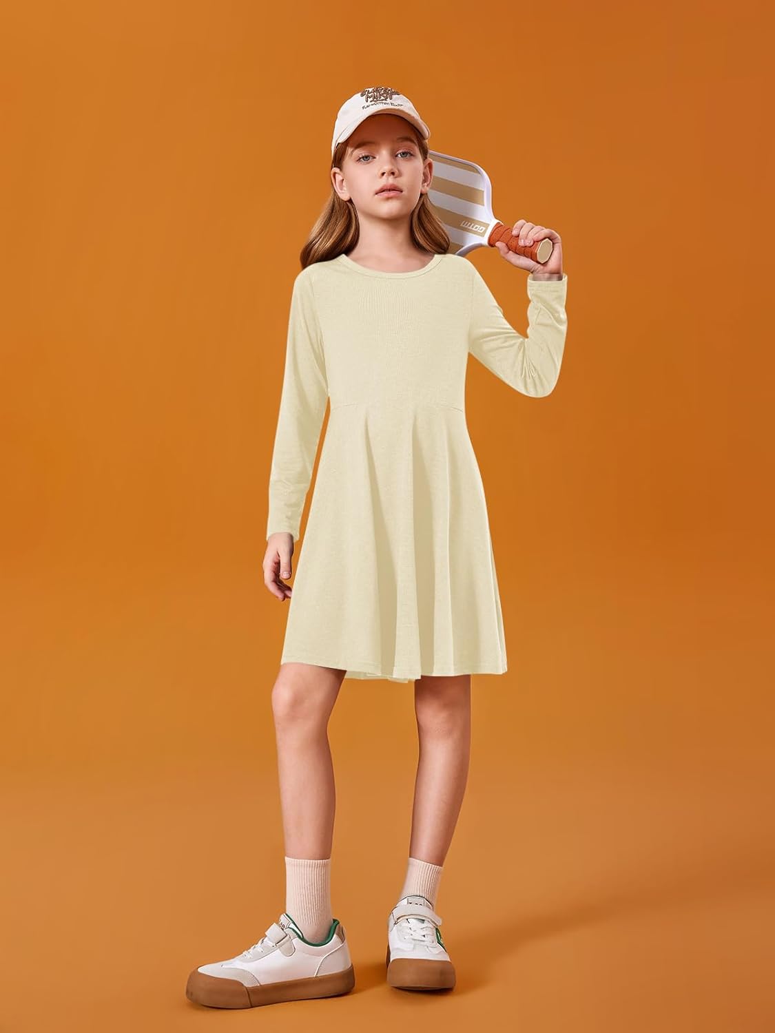 Haloumoning Girls Long Sleeve T-Shirt Dresses Kids Fall A-Line Twirly Skater Dresses 5-14 Years - Image 5
