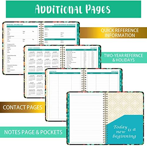 Weekly Planner 2023, 12-Month Weekly Diary, A5 Spiral Weekly Planner and Notebook, Hard Cover, Large Size 15.8 x 21.7 cm