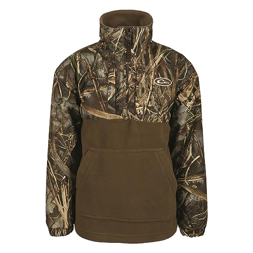 Drake Youth Eqwader 1/4 Zip, Color: Realtree Max-7, Size: 10 (DW3020-038-10)