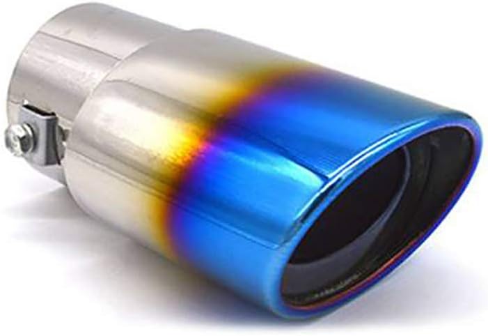 Universal Car Rear Round Exhaust Pipe Tail Muffler Tip, Stainless Steel Colorful Car End Pipe Silencer with Pressurization Effect and Prevent Exhaust Pipe Deformation, Durable and Rustproof (Straight)
