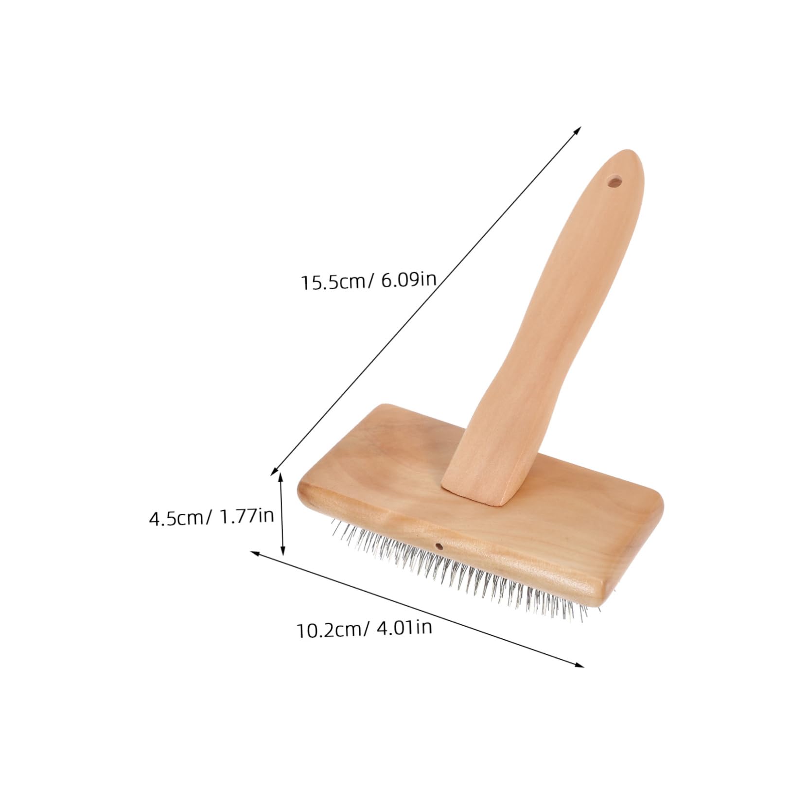 Angoily Wool Craft Project Tool 2pcs Wooden Handle Felting Brush Needle Felting Slicker Brush for Weaving DIY Craft