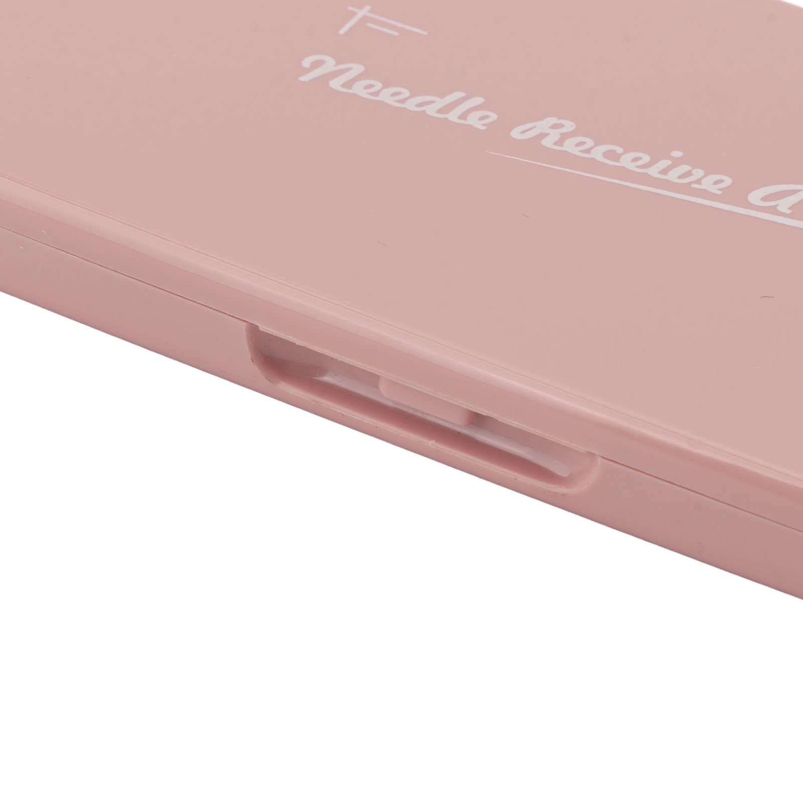 Magnetic Needle Case, 2Pcs Pink Rectangle Shape Plastic Case, 2Pcs Rec Pins & Pincushions Magnet Portable Sewing Pin Holder for Metal Objects