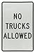 NMC TM222K Traffic Sign, Legend "NO TRUCKS ALLOWED", 12" Length x 18" Height, High Intensity Prismatic Reflective Aluminum 0.080, Black On White