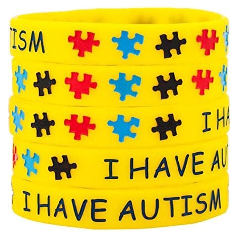 Infinite Memories 5 Pack Autism Awareness Silicone Sports Wristband Bracelets Jigsaw Colored Puzzle Pieces I Have Austism Cover