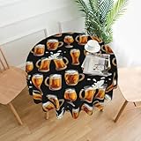 Bierglas,Runde Tischdecke, wasserdicht, staubdicht, knitterarm Tischabdeckung – 60 Zoll