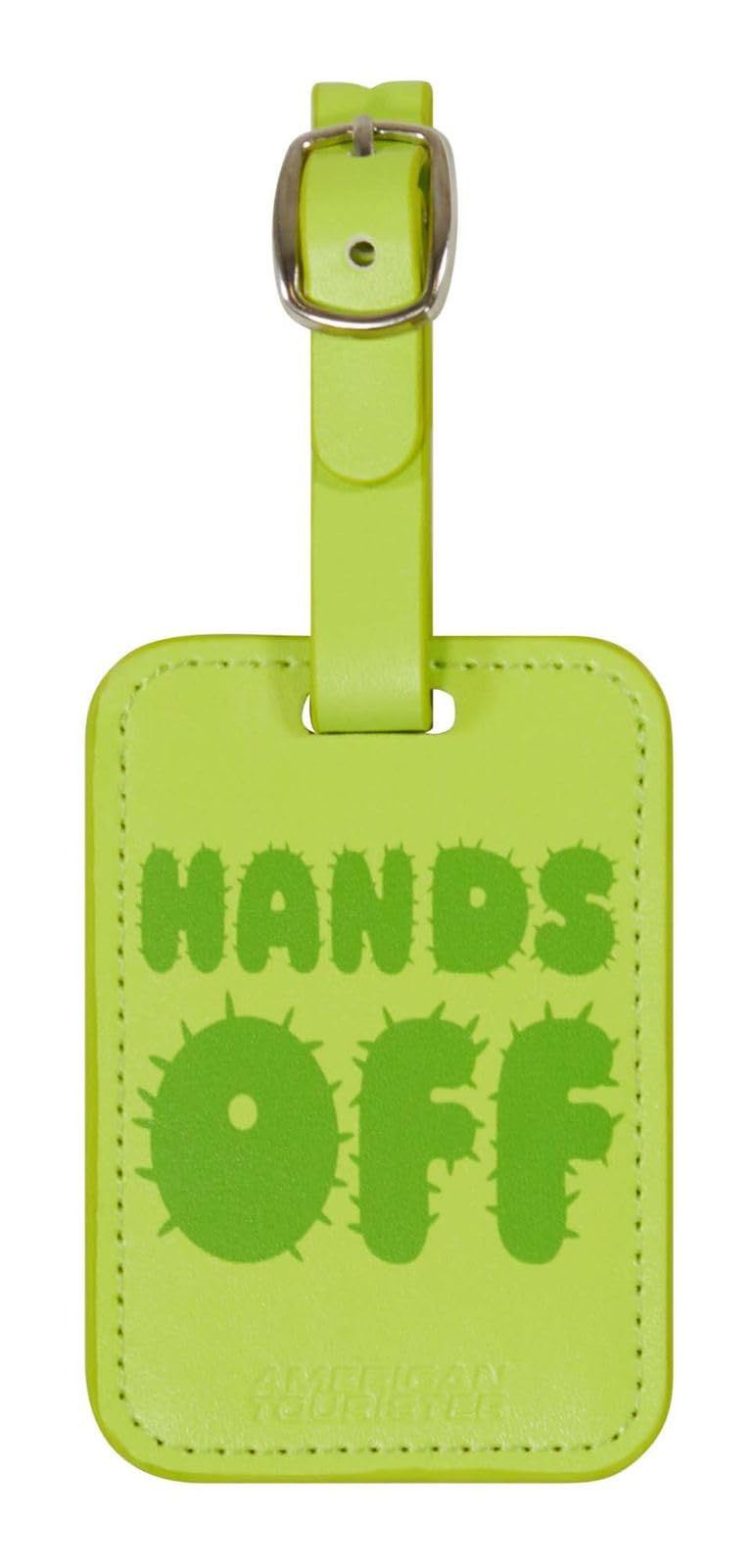 American Tourister Luggage Tags - for suitcases and Bags, with Adjustable Strap, Address Card Included, with Print, Set of 2 - Hands Off