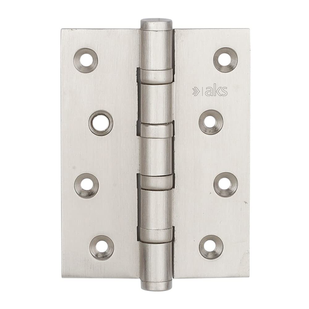AKSStainless Steel SS304 Four Ball Bearing Door Hinge Length 5 inch Width 3 inch Thickness 3 MM (10 Gauge) Finish Satin SS Pack of 2 Piece