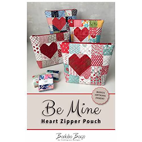 Keepsake Quilting Be Mine Heart Zipper Pouch Pattern by Bodobo Bags