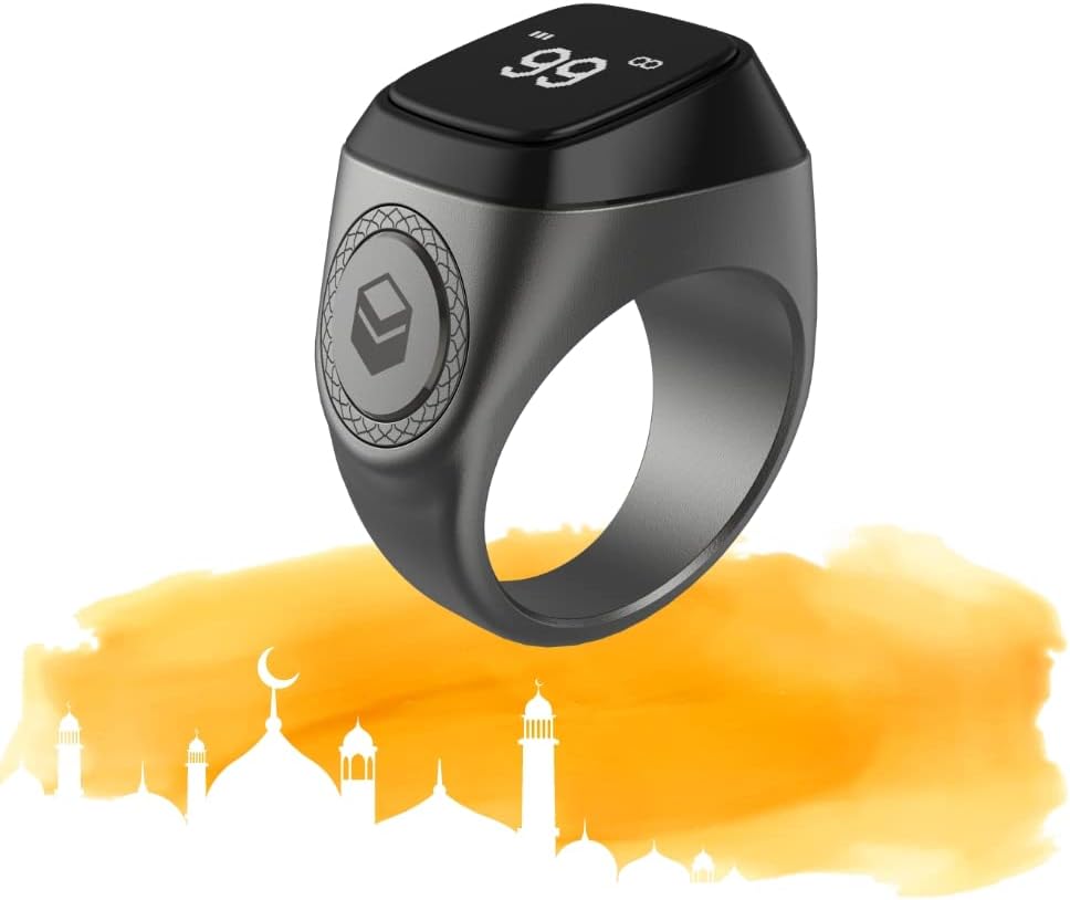 Smart Tasbih Zikr Aluminium Ring Graphite 20mm, M0220GE