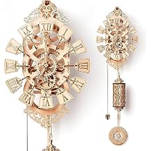 Wood Trick Pendulum Wall Clock Kit Wooden 3D Puzzles for Adults to Build - 3D Wall Clock Mechanical Model - 42x12 in - Engineering DIY Project Mechanical 3D Puzzle Model Kits for Adults