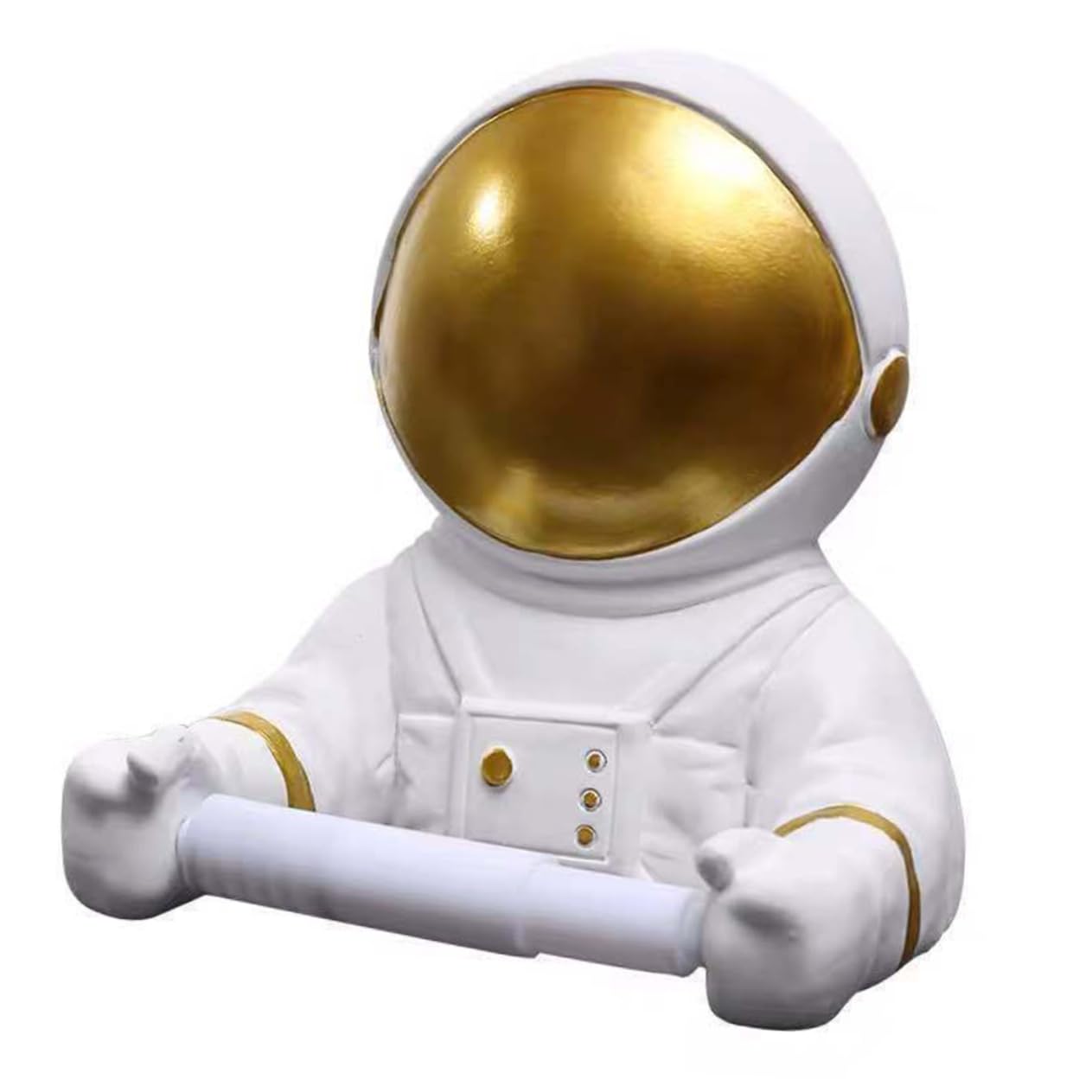 Soporte de Pared Astronauta de Resina Dorada para Rollos de Papel