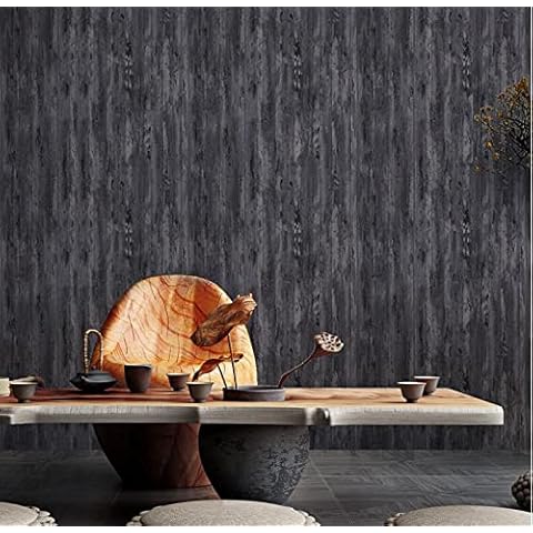 Modern Minimalist Non-Woven Wallpaper Wallpaper Classical Background Wall Retro Imitation Wood Grain Wallpaper Living Room Hotel Restaurant Tea Room Clothing Store, B Cover