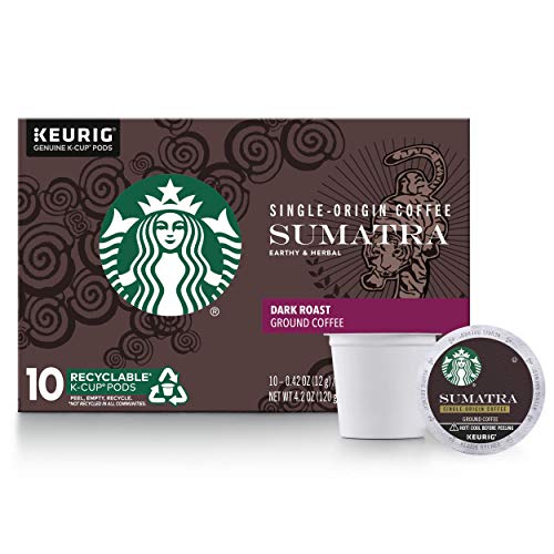 Starbucks Dark Roast K-Cup Coffee Pods — Sumatra for Keurig Brewers — 6