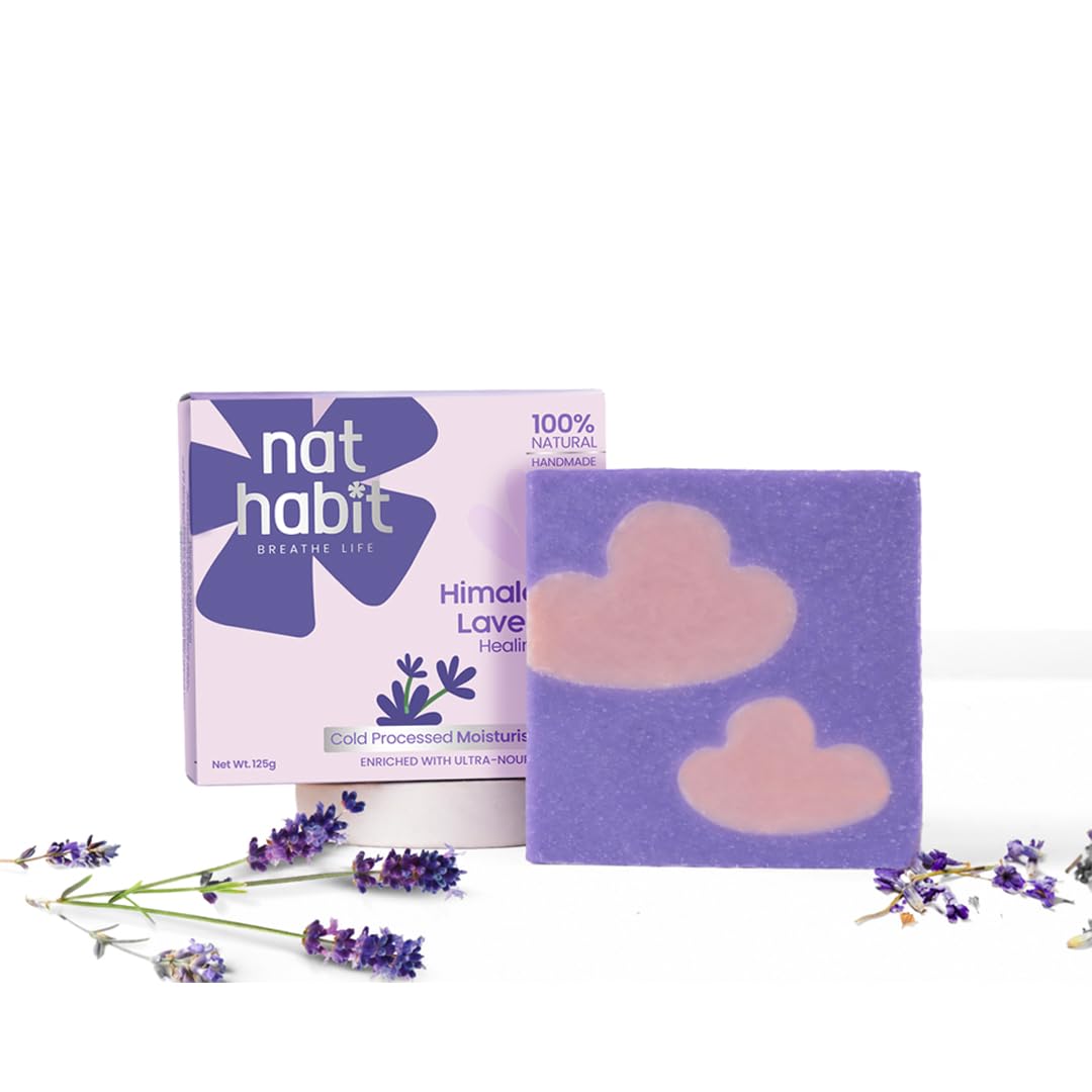 Nat Habit Moisturising Soap, Cold Processed Himalayan Lavender For Gentle, Non-Rrying & Soft Skin, Pack of 2 X 125g-image-44