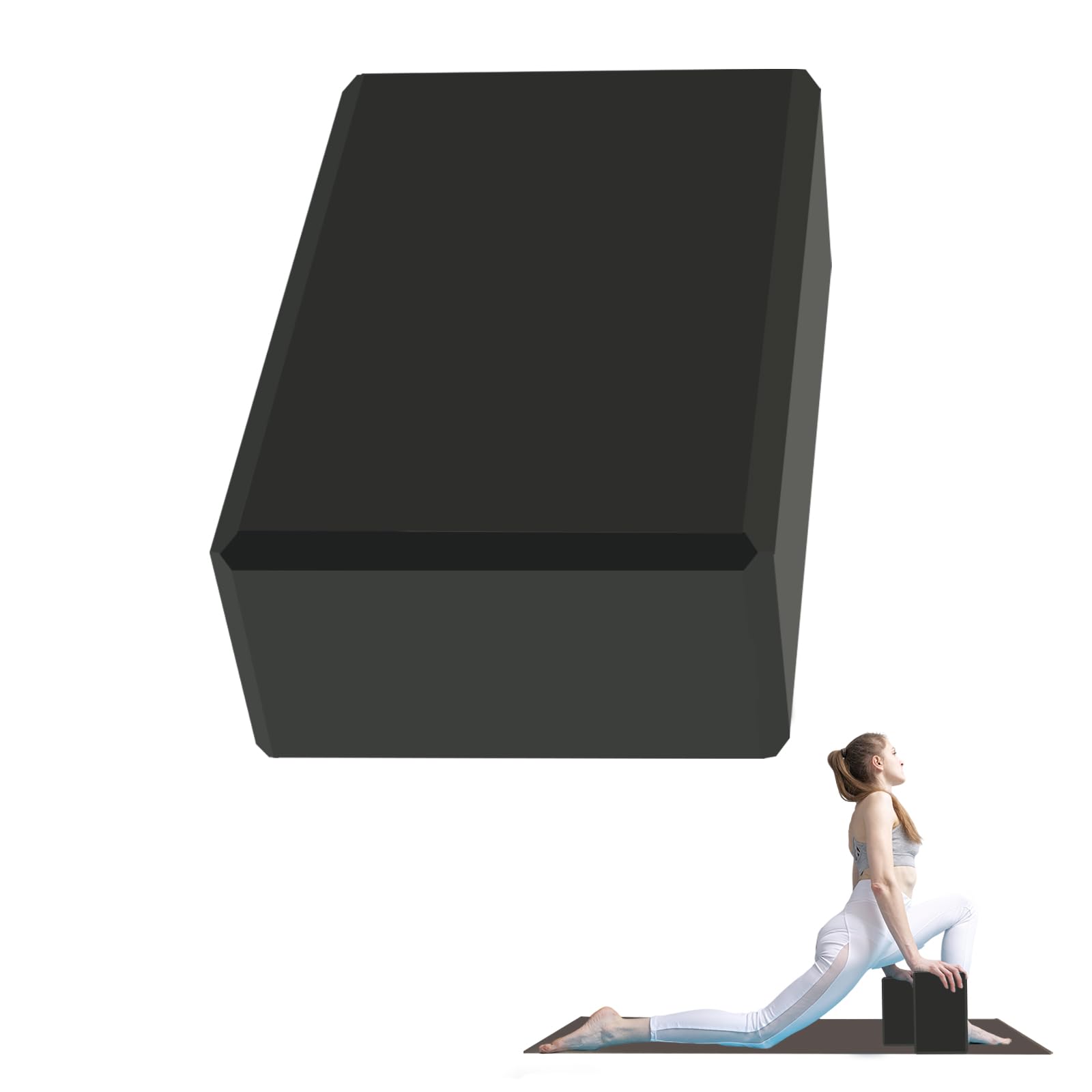 Bloco De Yoga - Espuma Látex Eva Sem Suporte, Superfície Macia E Antiderrapante Com Bisel