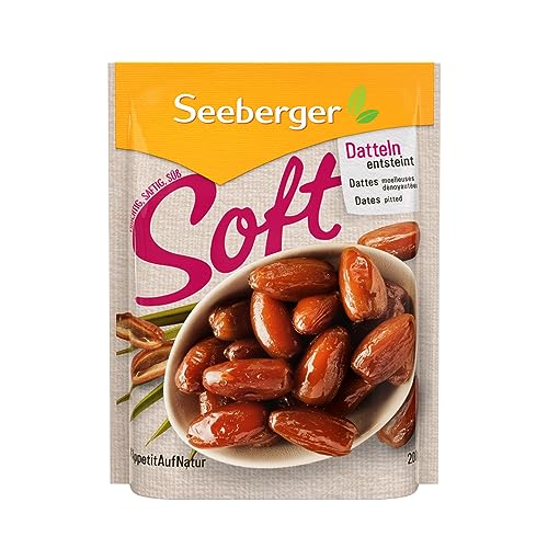 Seeberger Soft-Datteln entsteint 13er Pack: Cremig süße Datteln der Sorte 'Deglet Nour' mit warmer Honig-Note - zum Süßen und Snacken - getrocknet & pasteurisiert, vegan (13 x 200 g)