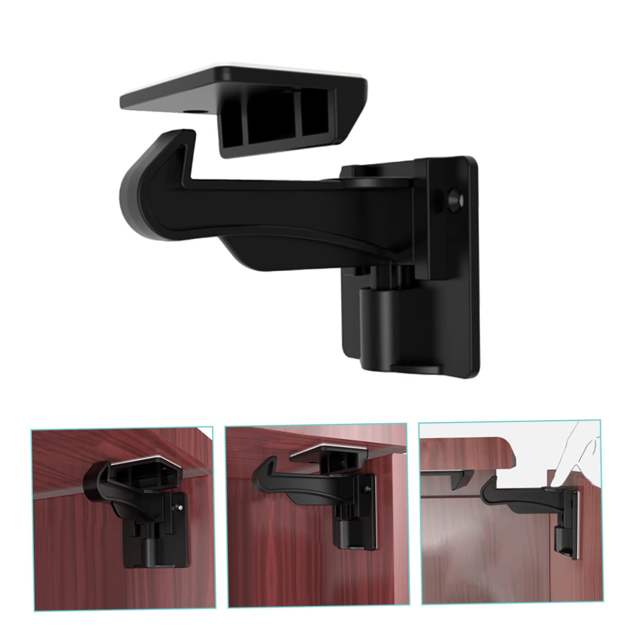 Cerraduras de Cajón Invisibles Negras Abs, Pack de 10