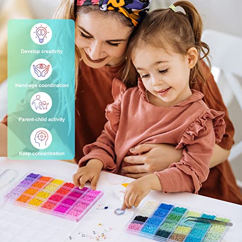 Gnomdcer 2Mm Glass Seed Beads For Jewelry Making Kit, 96 Colors Beads Bracelet Beads Kit With Letter Beads For Bracelets Necklace Ring Diy, Art And Craft #TOP4