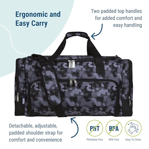 Image of Wildkin Kids Weekender Duffel Bag - Carry-On Size for School, Travel, & Sleepovers